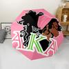 AKA logo2 Print Automatic Umbrella, 8 Rib Iron Frame, Plastic Handle, Suitable for Outdoor Travel &Daily , Ideal Gift
