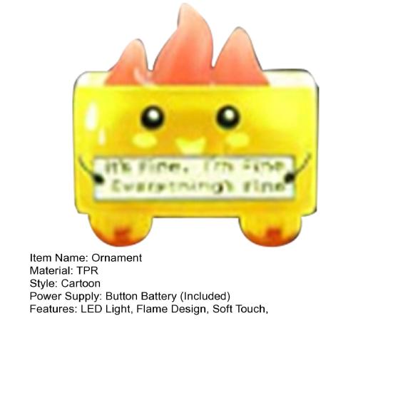 Stress Relief Ball with LED Light Flame Trash Can Design Squeeze Toy Employee Appreciation Gifts Ornament Party Favor