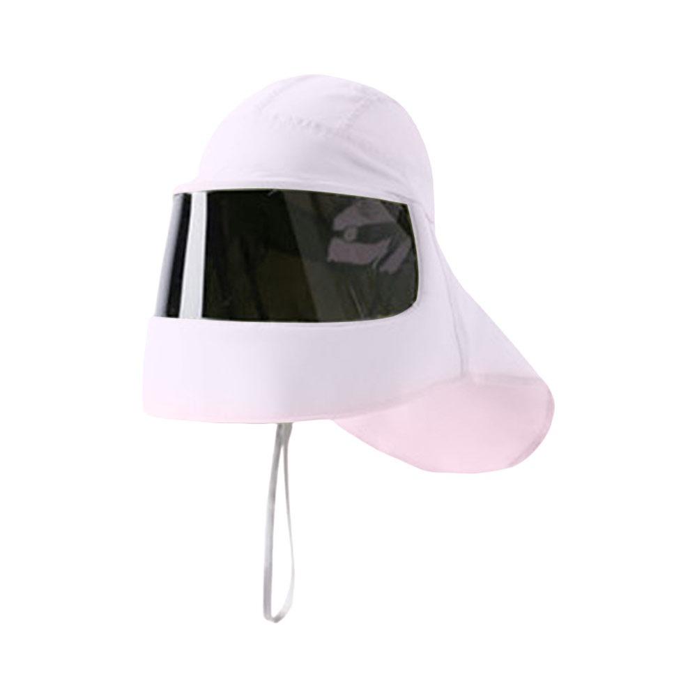 Breathable Summer Sun Hats Anti-UV Face Mask New Sun Protection Face Mask  Summer Pink-Mirror Style