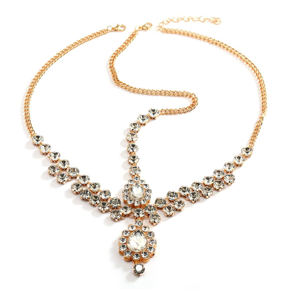 Water Drop Pendant Forehead Chain, Women'S Fashion Temperament Water Drill Bit Chain Hair Accessories