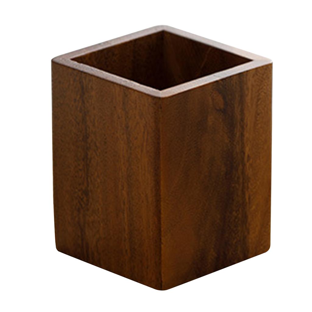 Desktop Storage Wooden Pen HoldersWalnut Large Capacity Pen Holder Box Multifunctional Wooden Pencil Organizer Container Office