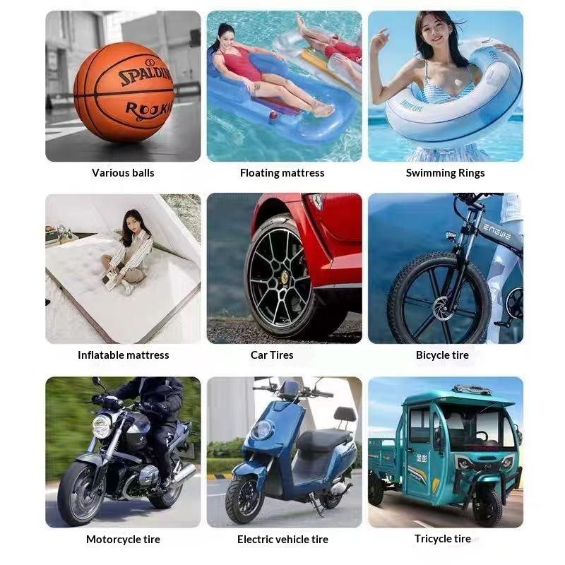 Portable Cordless Car Tire Air Inflator Fast Cold Inflation Accurate Gauge for Motorcycle SUV Daily Emergency