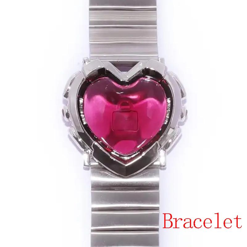 Fashion Punk Red Love Laser Stars Metal Strap Unisex Bracelet Simple Personality  Jewelry for Women Men Birthday Gift Bracelet