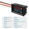 0.28" Volt Meter, DC 0-100V 10A Digital Voltmeter Ammeter Dual 3 Bits LED Display with Connect Wires Mini Ammeter Voltmeter for Electronic Circuit