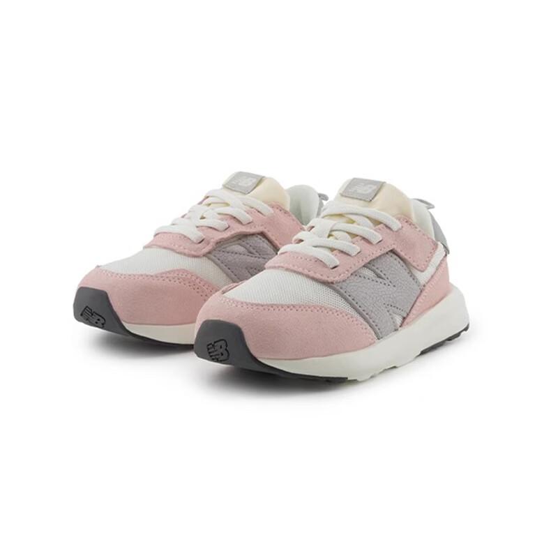 New Balance 370 Fabric Comfortable Versatile Durable Toddler Shoes Baby Shoes Gray Pink NW370AK