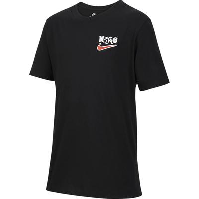Kulatý výstřih Svetr Potisk loga Krátký rukáv Tričko Dětská vrchní oblečení Černá FZ5169010