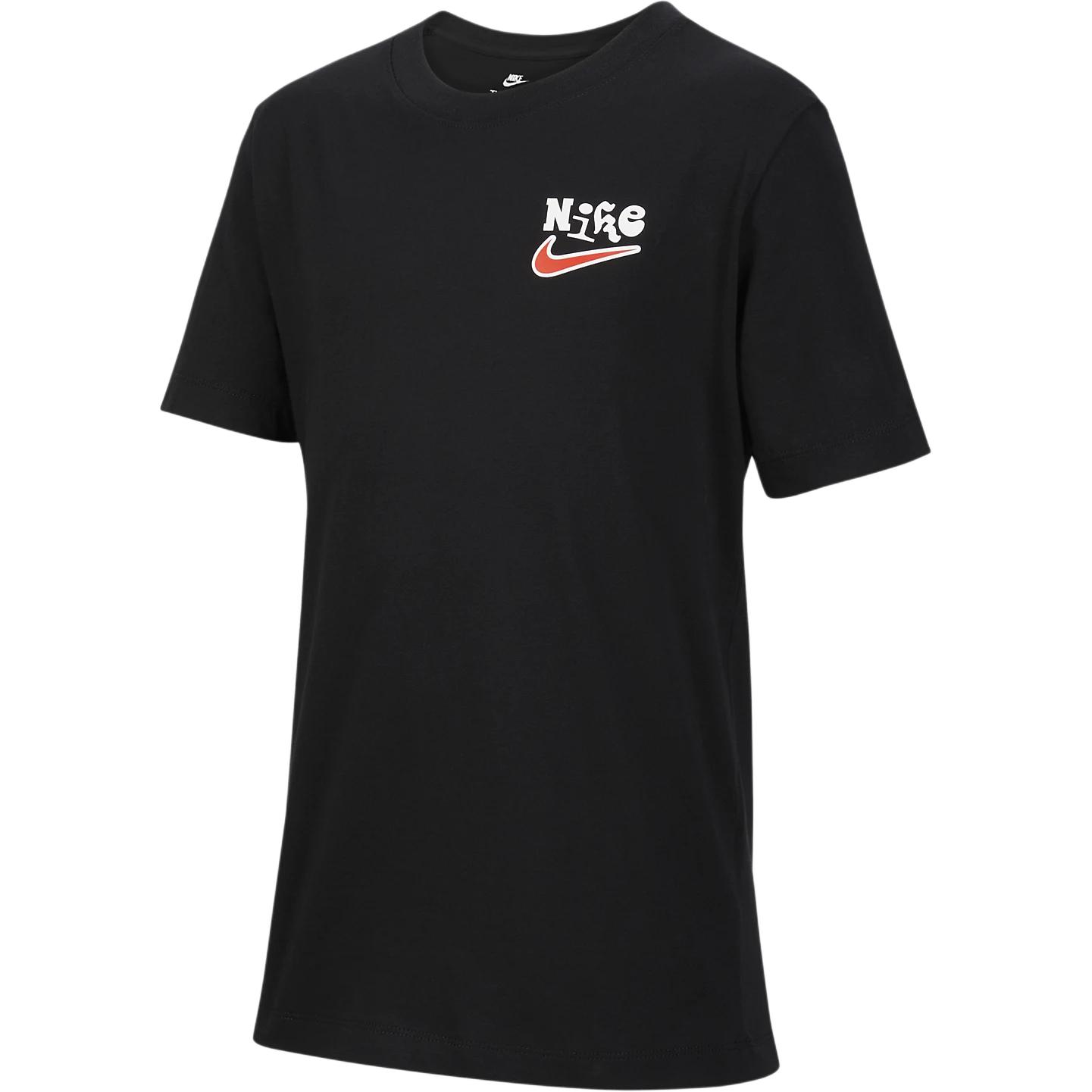 

Nike Round Neck Pullover Logo Print Short Sleeve T-Shirt Kids Tops Black FZ5169010 M