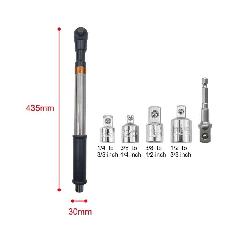 Professional Ratchet Wrench Electric Equipment Suitable Extended Bar High Power Output Comfortable Rustproof Metal