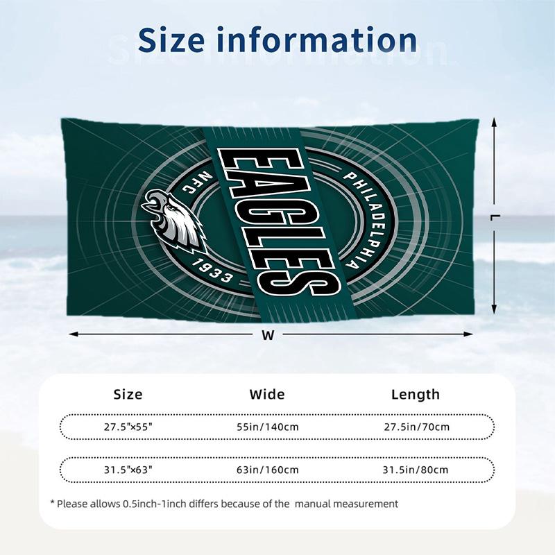 Philadelphia Eagles Fashion Beach Towel Portable Soft Quick Dry Towel For Swimming Camping Holiday Use