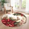 Christmas Round Floor Mat Suitable for Bedrooms Balcony Decorate Room Dining Room Antislip Round Carpet Decorate Offices