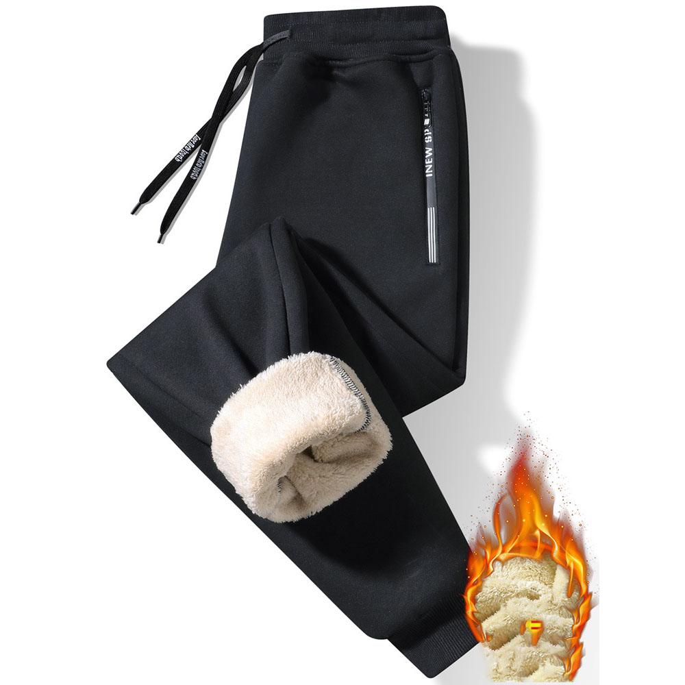 Jesień i Zima Moda Sportowa Plus Polar Grube Ciepłe Spodnie Męskie Casualowe Luźne Wygodne Duży Rozmiar Spodnie M-7XL