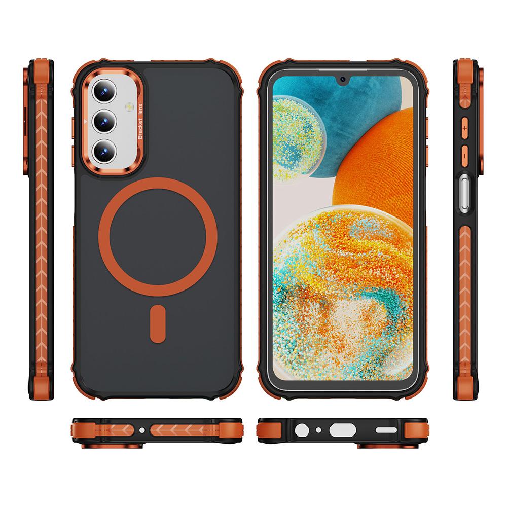 For Samsung Galaxy S24+ Case with Lens Kickstand Matte Back Cover Compatible with MagSafe