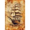 Vintage Nautical Metal Wall Art, Old Sailing Ship Pirate Decor, Home Wall Decor
