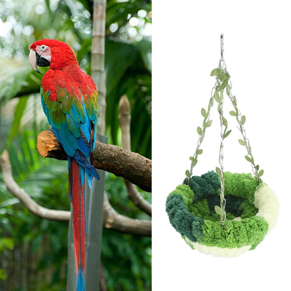 Comfortable Coral Fleece Bird Hammock Bed Hanging Design Soft Comfortable Hanging Bird Nest Warm Winter Bird Bed For Cage Use