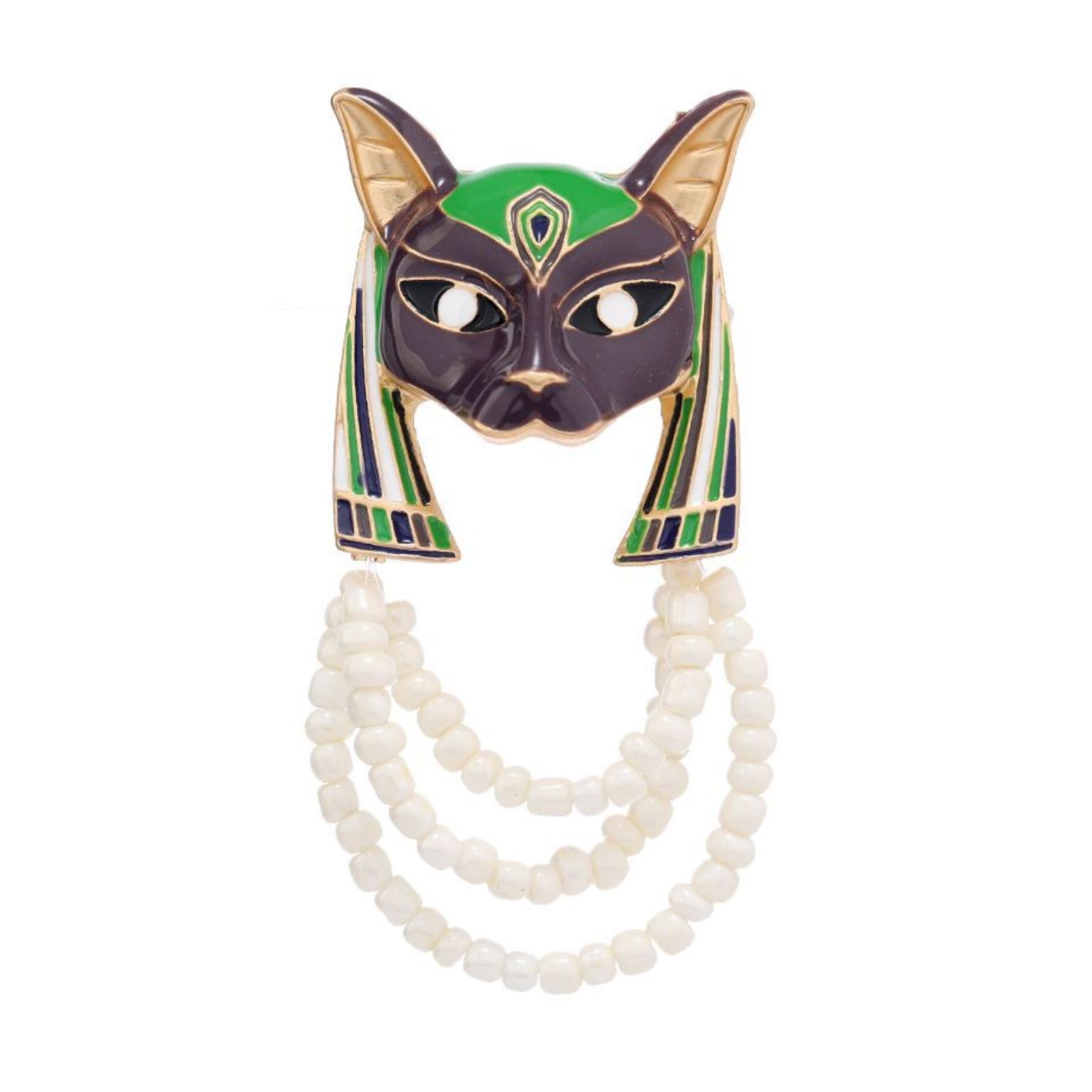 

Vintage Mask Brooch And Unique Fringe Pin Retro And Exquisite Accessory One Size белый