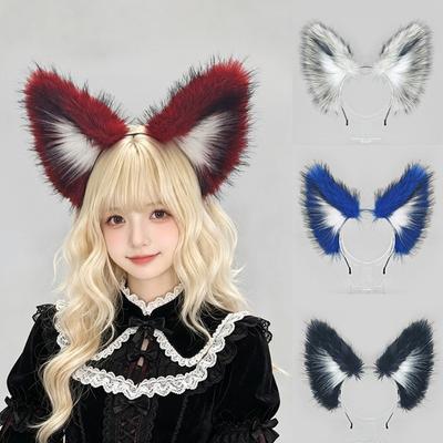 Handmade Fox Ear Headband Realistic Simulation Animal Ears Hairband Animal Ear Headwear  Headwear