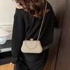 Elegant Shoulder Evening Bags for Women Simple Textured Ladies Chain Crossbody Bag Solid Color Female Party Handbags Clutch