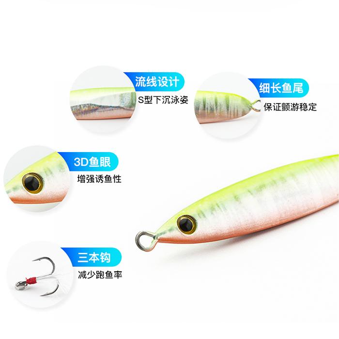 new arrival CHINA fishing shop good sale whole water jig fishing lure 60mm 14g with 3d lure eyes