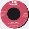 7inch Record DON CAMPBELL  VIVIAN JONES  Told You  That Feeling COUD098 Couins Records 2007 UK Reggae Ska  Dub Used