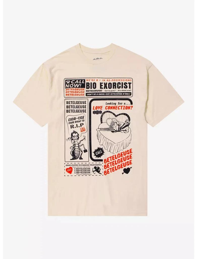 Beetlejuice Mens Bio-Exorcist Betelgeuse Advertisement Funny Shirt New L XL 2XL