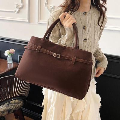 Vintage Niche Suede Tote Bag: Large Capacity, Versatile Commuting Fashion
