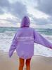 2023 Women's Fleece-Lined Hoodie with Letter Print & Kangaroo Pocket