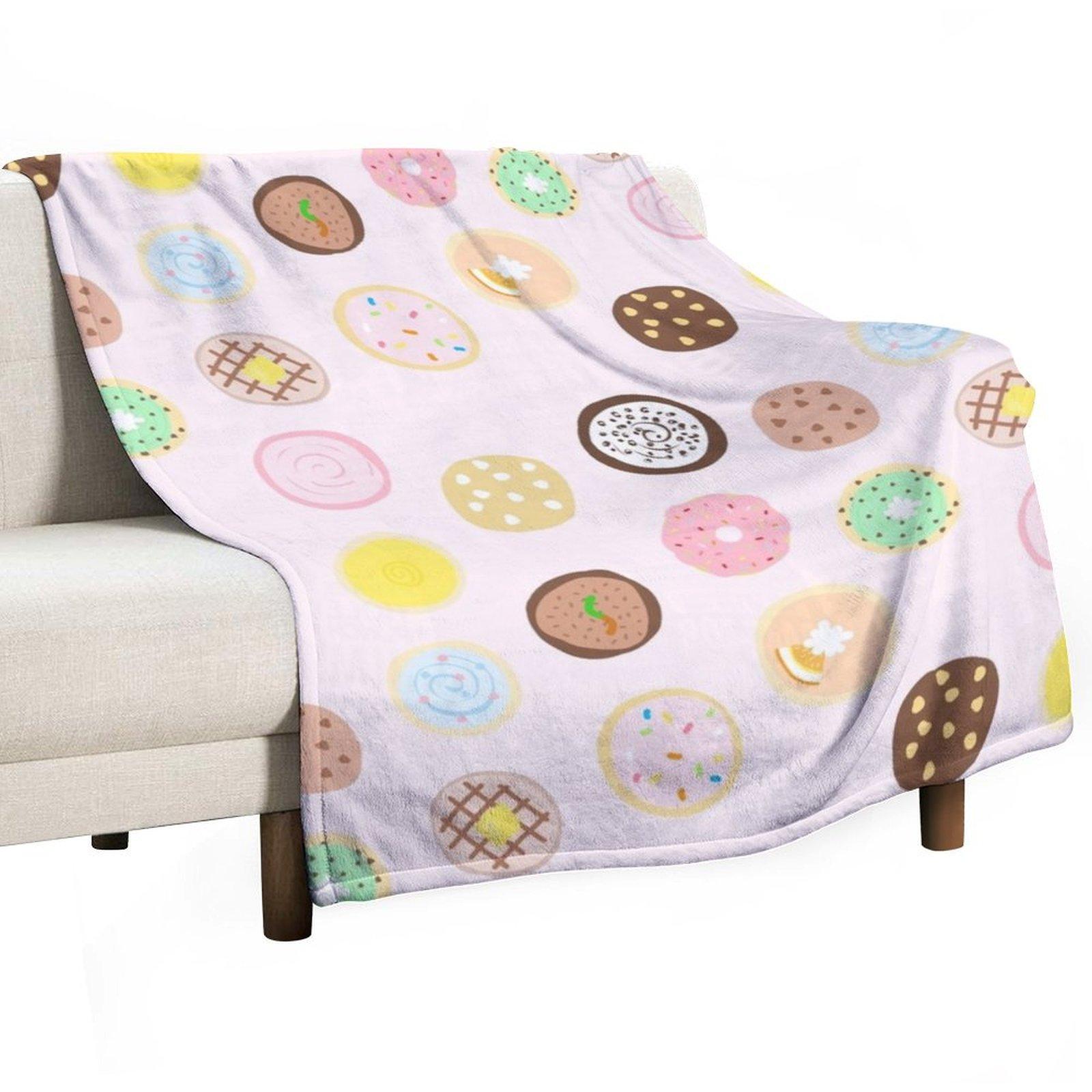 

Crumbl Cookie Assortment Yum! Throw Blanket Heavy Luxury Giant Sofa Bed linens Blankets 30x40in