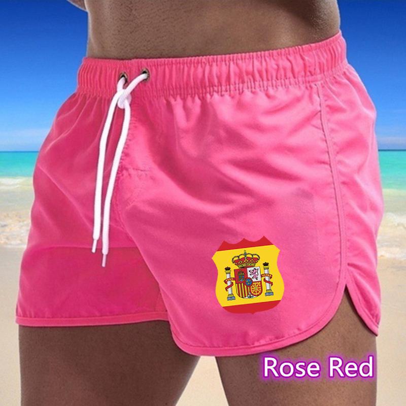 2025 Summer New Men's Quick-Drying Swim Trunks Sports Pants Swimwear Beach Shorts Jogging Shorts Spanish Elemental Printing