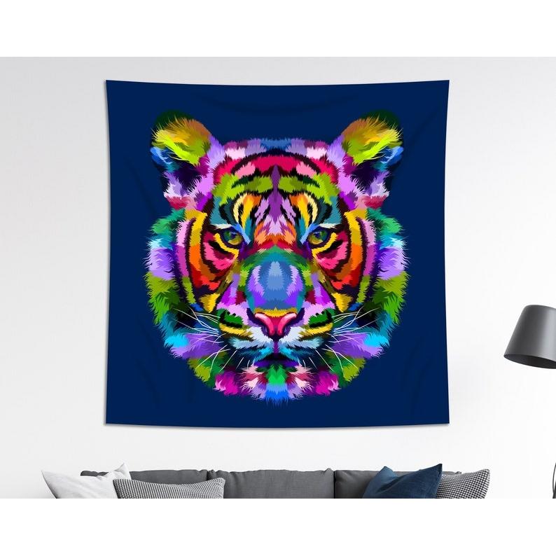 A colorful tiger tapestry 75x100