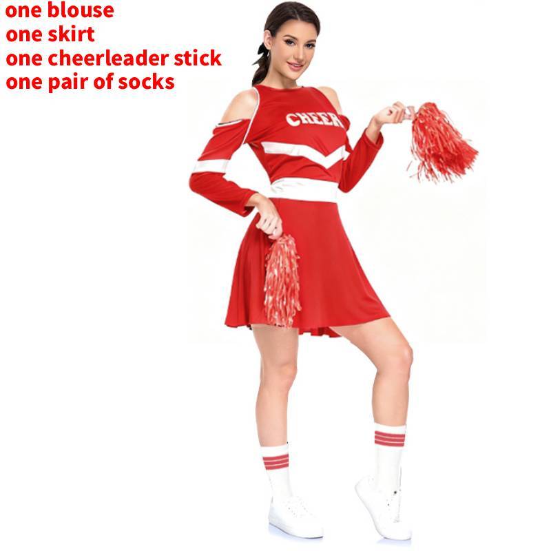 Bohemian Cheerleader Costume Set With Cotton Blend Fabric For Cosplay And Costume Parties