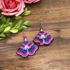 Hand-embroidered retro fabric earrings, flower fringed versatile femininity, stage performance, earrings, earrings.