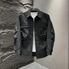 Nouveau Vêtement de Travail Fonctionnel Printemps Veste Chemise Mode Polyvalente Couleur Unie Veste à Revers Chemise Manches Longues Homme Tendance