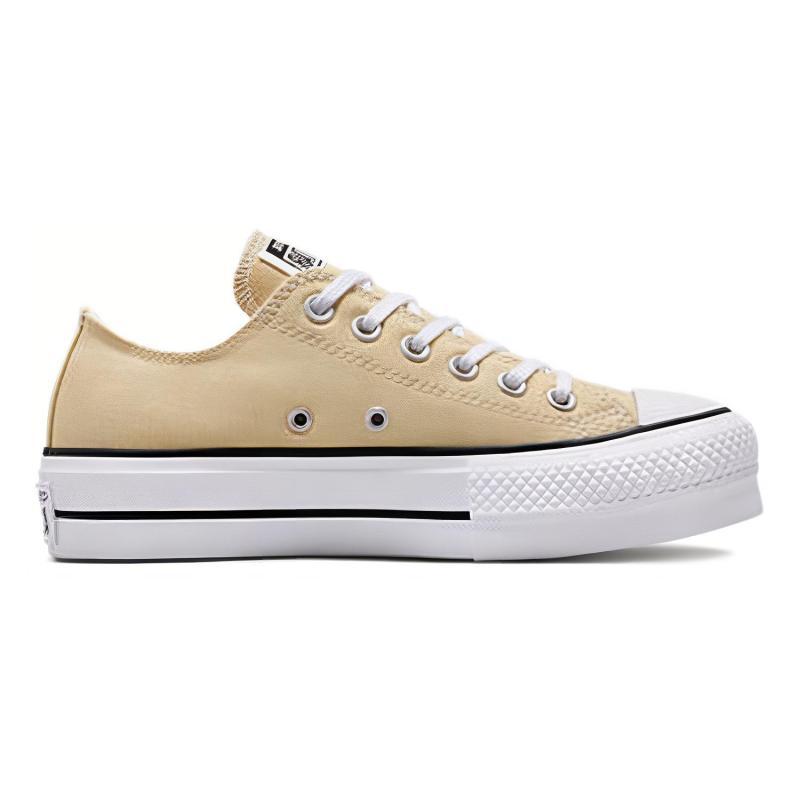 Converse Chuck Taylor All Star Lift Platform Canvas Daily Comfort Low-top Canvas Shoes for Women Yellow and White