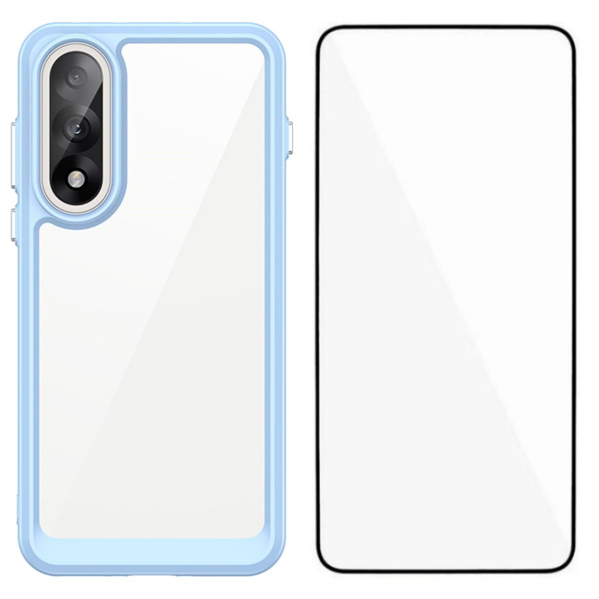 

Чехол для телефона OnePlus Ace 5 Ultra 5G/OnePlus Nord 5 5G WANLONFENG Серия XC ТПУ Акриловая крышка с закаленным стеклом (Большое отверстие для линзы) Blue