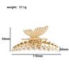 1pc Elegant Temperament Pearl Butterfly Hair Clip,high-quality Large Pan Hair Grip Shark Clip Inlaid with Diamond  Hair Ornament
