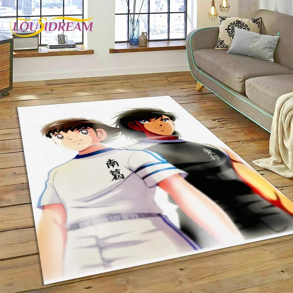 3D Cartoon Captain Tsubasa Fußballteppich für Schlafzimmer Wohnzimmer Heimsofa Dekoration, Kinderspiel Große Dekor Bodenmatte