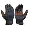 Stretch Denim and Goat Leather Biker Available In Three Colors with Protective Touchscreen for Motorcycles and Cycling Gloves, (black/tan/brown),