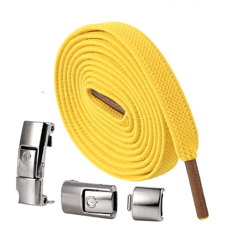 Press Lock Elastic Shoelaces, 8MM Widened Flat No Tie Sneaker Laces for Kids and Adults