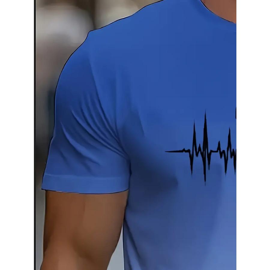 Gradient Master 3D Print Short Sleeve T-Shirt - Ultra-Breathable, Moisture-Wicking, Quick-Drying Athletic Top for Spring and Summer Outdoor Activities