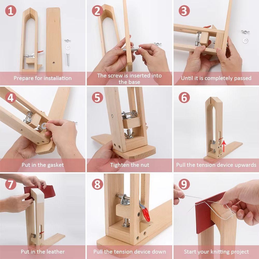 Holz Faltbare Holzklemme Handnähen Lederwerkzeug Holz Nähklemme DIY Werkzeuge