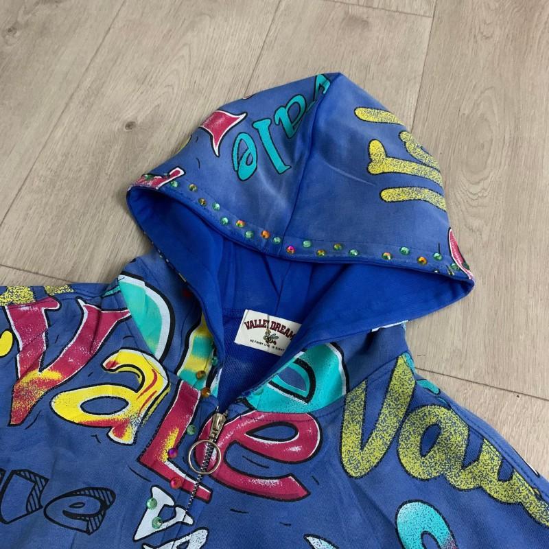 Mens Cotton Hooded Sweatshirt With Embroidered Rhinestone Design Streetwear Casual Top