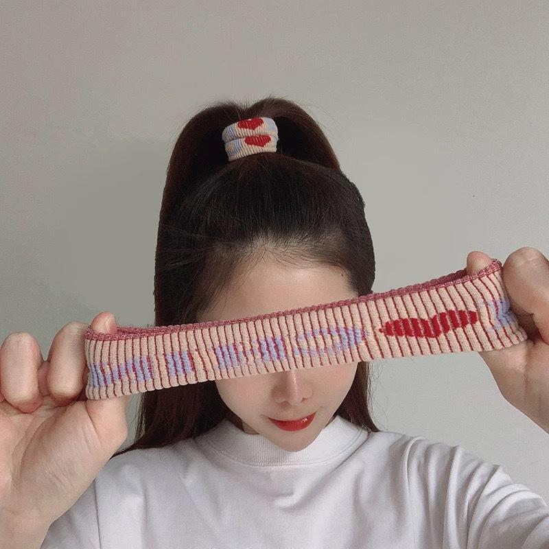 5pcs Korean version of sweet girl style hair rubber bands, durable, not damaging hair, ponytail hair ring, durable.