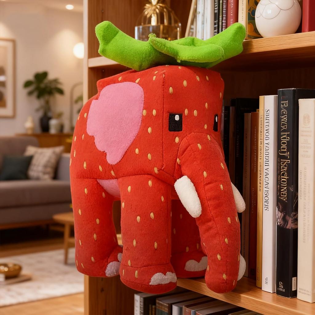 Steal Brainrot Figure, Steal Brainrot Plush Strawberry Elephant, Cushion Pillow Bed Pillow (D)