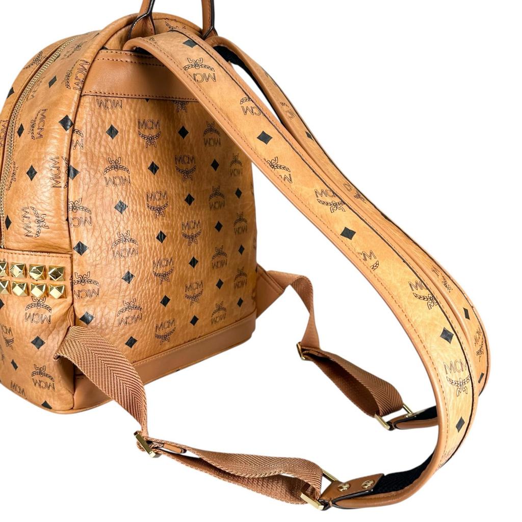 MCM Stark Sidestuds Visetos MMKAAVE15C0001 Backpack Â· Daypack light brown Women used
