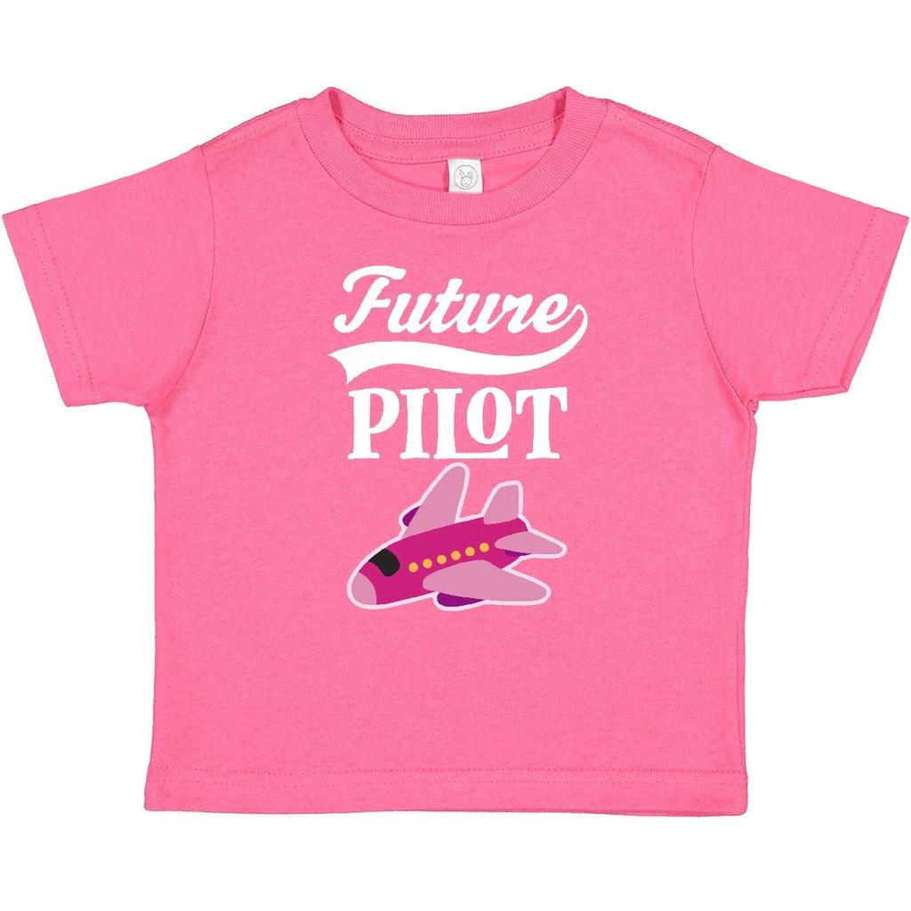 Inktastic Future Pilot Girls Airplane Career Baby T-Shirt Plane Commercial Tees