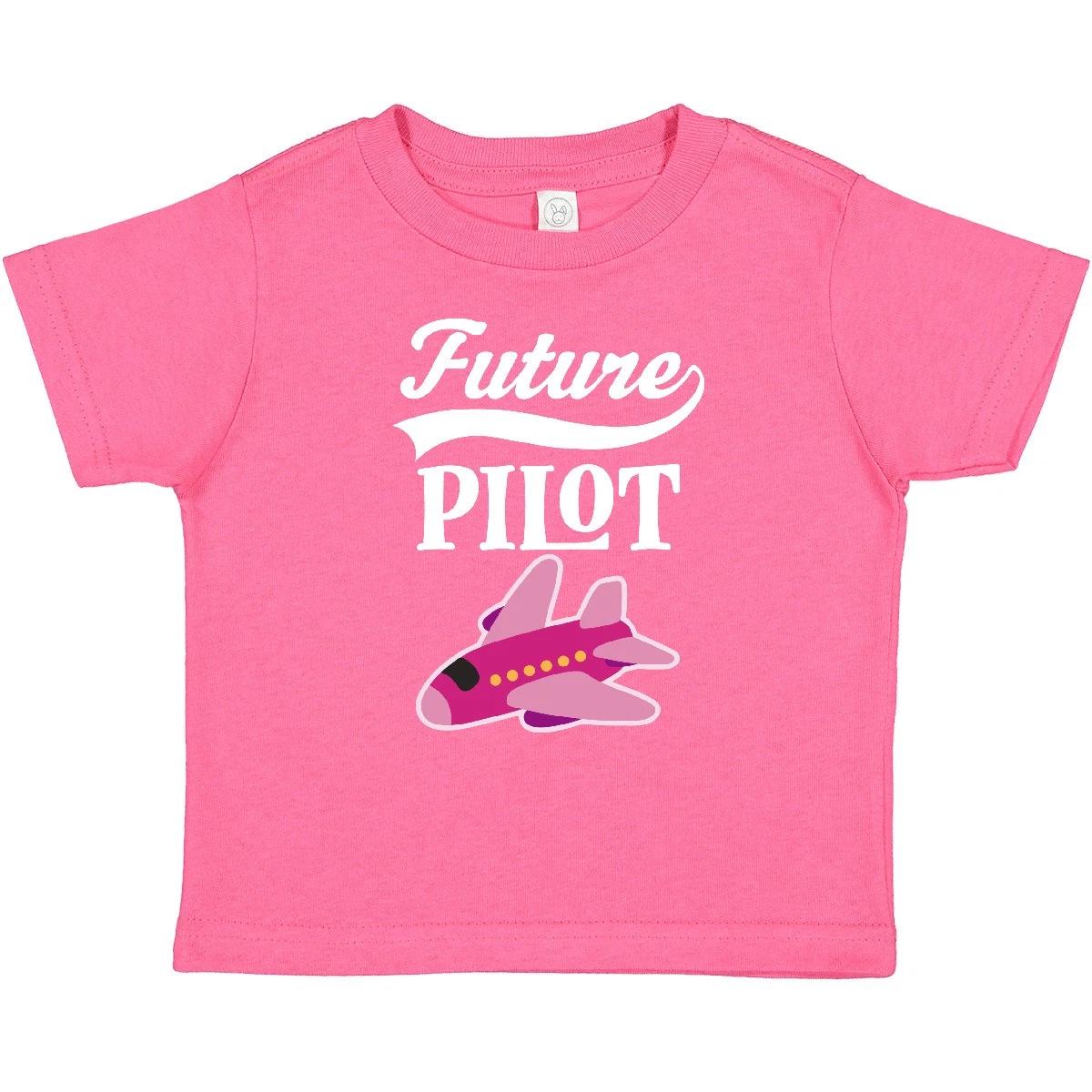 Inktastic Future Pilot Girls Airplane Career Baby T-Shirt Plane Commercial Tees 100