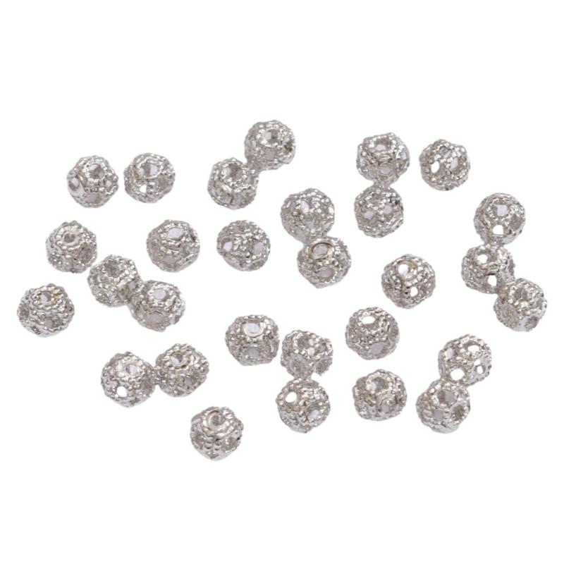 Round Spacer Beads for Jewelry Making Gold Silver Color Copper Beads Separators