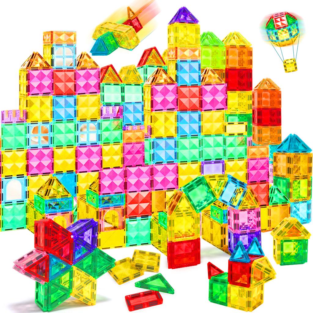 36/56/86PCS Magnetic Building Blocks Construction Set 3D Toys For 3+ Years Kids Montessori Educational STEM Building Blocks Toys