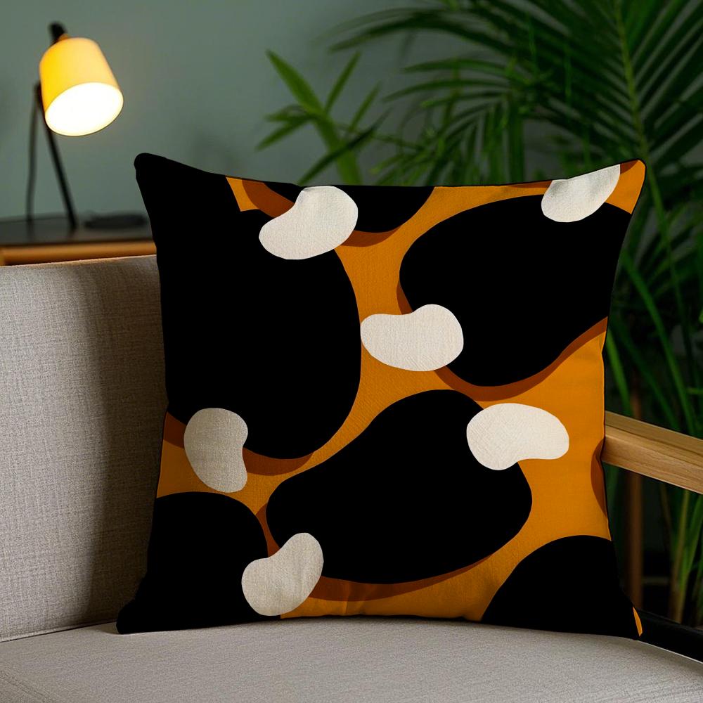 Art Abstract Illustration Cushion Cover Soft Short Plush Double-Sided Printing Home Decor Machine Washable Pillow Case Gift