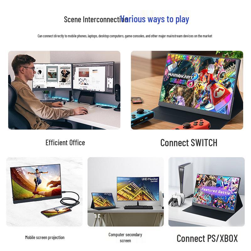 15.6" 2.5K Ultra-HD Wall-Mountable Portable Monitor for Computers & Gaming Consoles